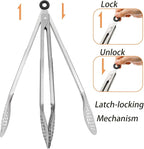 TOPZEA 4 Pack 12 Inch Stainless Steel BBQ Tongs, Heat Resistant 600°F Locking - Image 3