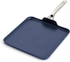 Blue Diamond 11" Nonstick Square Griddle Pan, Non Toxic PFAS-Free Diamond by BlueDiamondCookware