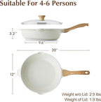 SENSARTE Nonstick Ceramic Saute Pan 12-Inch, 5QT Non-toxic Deep Frying Pan - Image 2