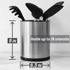 Kitchen Utensil Holder for Countertop 360° Rotating Utensil Caddy Extra Large - Image 4