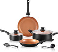 BECIGAR 8pcs Gold Ceramic Pots and Pans Set, Cooking Pan Set, Cooking Pot Set by BecigarCookware