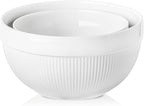 Ceramic Large Mixing Bowls for Kitchen, Dough Bread Making Bowl, 10 inch + 8 by TEAKISS