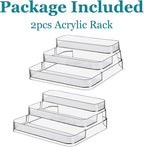 2pcs Acrylic Rack, No Assembly Clear 3 Tier Condiment Bottle Shelf Vanity - Image 6