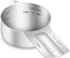 1PCS 1/4Cup Single Measuring Cup, Etched Inner Scale Stainless Steel Measure by BERYLER