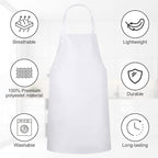 Foaincore Bib Aprons, Unisex Apron No Pocket Bulk Machine Washable Plain Aprons - Image 3