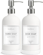 Vine Creations White Glass Soap Dispenser, 2 Pack Kitchen Soap Dispenser Set by VineCreations