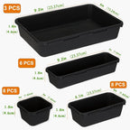 Kutesna 25 PCS Black Drawer Organizer Set, 4 Size Interlocking Plastic Storage - Image 2