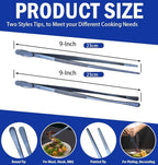 JETKONG 2 Pcs 9-Inch Cooking Tweezer Tongs Stainless Steel Kitchen Tweezers - Image 3