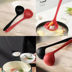 12" Silicone Ladle Spoon Set of 2, Long handle soup spoons Seamless & Nonstick - Image 3