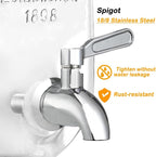 2 Gallon Drink Dispenser with 18/8 Stainless Steel Spigot, Sun Tea Glass Mason - Image 4