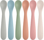 Eascrozn 6 Pack Silicone Baby Spoons, Baby Spoons Self Feeding 6 Months+ by Eascrozn
