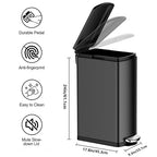 Garvee Slim Kitchen Trash Can 8 Gal, Skinny Stainless Steel Garbage Can - Image 2