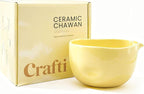 Crafti Ceramic Yellow Matcha Bowl | Golden Hour Butter Yellow | Crafted - Image 5