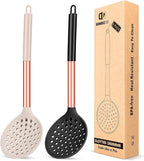 Kitchen Ladle Strainer Set of 2 Large Slotted Spoon by BUNDLEPRO