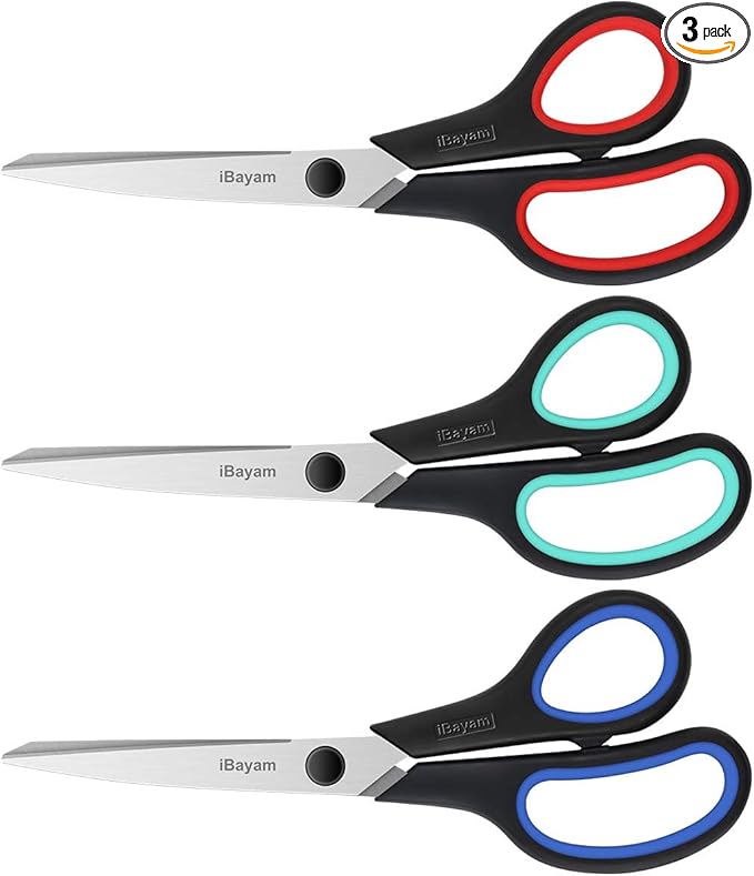 iBayam 3-Pack 8" Heavy Duty Scissors by iBayamDirect