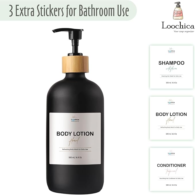 LOOCHICA Black Glass Kitchen Soap Dispenser, Detergent Dispenser or Hands Soap - Image 5