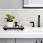 Renawe Black Bathroom Counter Tray Organizer Wood Riser Stand Kitchen - Image 6