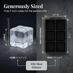 KitchFort Large Silicone Ice Cube Tray, Easy Release 2" Big Ice Cubes - Image 9