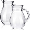 Leinuosen 2 Pcs Glass Pitcher Elegant Shaped Glass Tea Pitcher Coffee Milk by Leinuosen