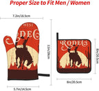 Oven Mitts and Pot Holders Sets of 4, Cowboy Horse Sunset Saguaro Desert Wild - Image 4