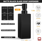 GMISUN Black Soap Dispenser, Hand Soap Dispenser Bathroom, 12oz Glass Soap - Image 2