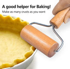 Watris Veiyi Small Rolling Pin, Wooden Dough Roller, Non-Stick Pizza Roller - Image 4