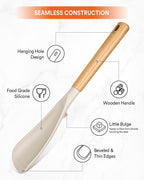 Cooking Spoon for Nonstick Cookwares, Wood Handle Spoon for Mixing, and Scrape - Image 4