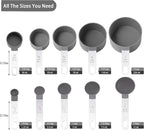Measuring Cups and Spoons Set of Huygens Kitchen Gadgets 10 Pieces, Stackable - Image 2