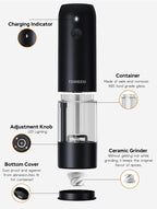 TOMEEM Electric Salt and Pepper Grinder Set - Image 8