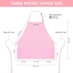 Jubatus 2 Pack 3 Pockets Adjustable Bib Apron Chef Kitchen Cooking Aprons - Image 6