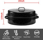 Granite Roaster Pan, 19” Enameled Roasting Pan - Image 2