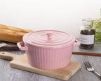 WHJY Pink Ceramic Casserole Dish - Image 4