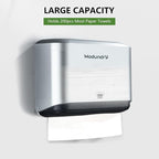 Wall Mount Paper Towel Dispenser, Adhesive No-Drill or Screw Install, Holds 200 - Image 7