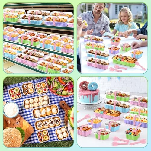 LemonRoad Mini Loaf Pan with Lids and Spoons, Macaron Colors, 240 Sets - Image 5