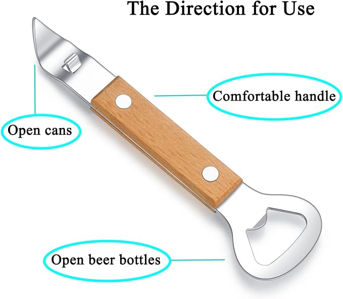 HANCELANT Can Punch Bottle Opener, Manual Stainless Steel Can Opener 2 Pack - Image 2