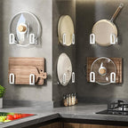 Self Adhesive Stainless Steel Pan Cover Racks, Pantry Organization Rack - Image 7