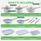 NutriChef 22‑Piece Non‑Stick Ceramic Pots and Pans Set – - Image 3