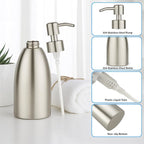 304 Stainless Steel Soap Dispenser 16oz Rust-Proof Liquid Soap Pump Bottle - Image 6