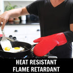 Homwe Silicone Oven Mitts and Potholders Heavy Duty Cooking Gloves, Kitchen - Image 3