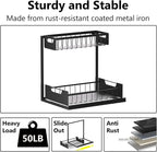 Ceetug Under Kitchen Sink Organizers and Storage Pull Out 2 Tier Metal Bathroom - Image 6