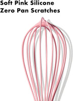 OYV 10-Inch Pink Silicone Whisk, Heat Resistant 480°F Kitchen Whisk - Image 8