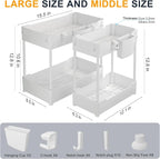 Sevenblue 2 Pack Under Sink Organizer, Under Bathroom Cabinet Organizer - Image 5