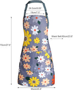 Apron for Women with Pockets, Adjustable Waterproof Floral Chef Aprons for - Image 3