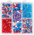 Red White and Blue Sprinkles for Cake Decorating, Patriotic 4th of July Sprinkles with Star Nonpareils Jimmies Sanding Sugar for Ice Cream Brownie Cupcake Cookie Baking by Kercky