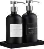 Glass Soap Dispenser Set of 2 by Unknown