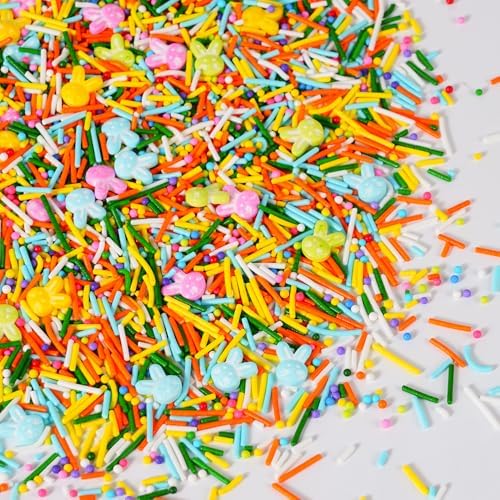 Easter Sprinkles Mix, 4.2 oz Edible Bunny Rabbit Sprinkles with Pastel Spring Nonpareils Jimmies Sprinkles for Baking, Cake Decorating Supplies for Easter Ice Cream Cookies Cupcake Topper & Holiday Treats - Image 5