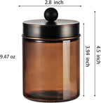 Amber Glass Qtip Holder, Apothecary Jars - Image 7