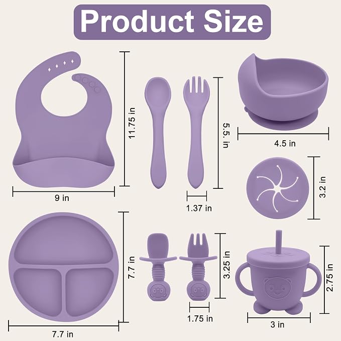 Silicone Baby Feeding Set | Baby Led Weaning Supplies Includes Suction Bowls - Image 2