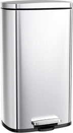 Arlopu 13.2 Gallon Step Trash Can, Stainless Steel Garbage Bin, Soft-Close by Arlopu