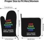 Custom Oven Mitts and Pot Holders Sets Personalized Customized Logo Text Image - Image 3